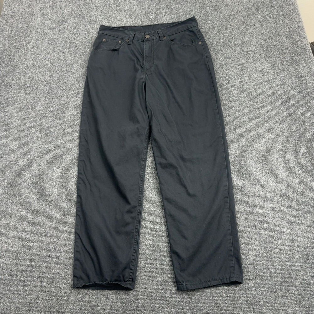 Levis Pants Mens 31x26 Black Cotton Denim Straight Leg Casual Streetwear